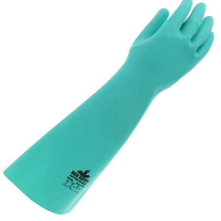Guante de Nitrilo Verde Reutilizable 18" Nitri-Chem™ 5350E – MCR Safety